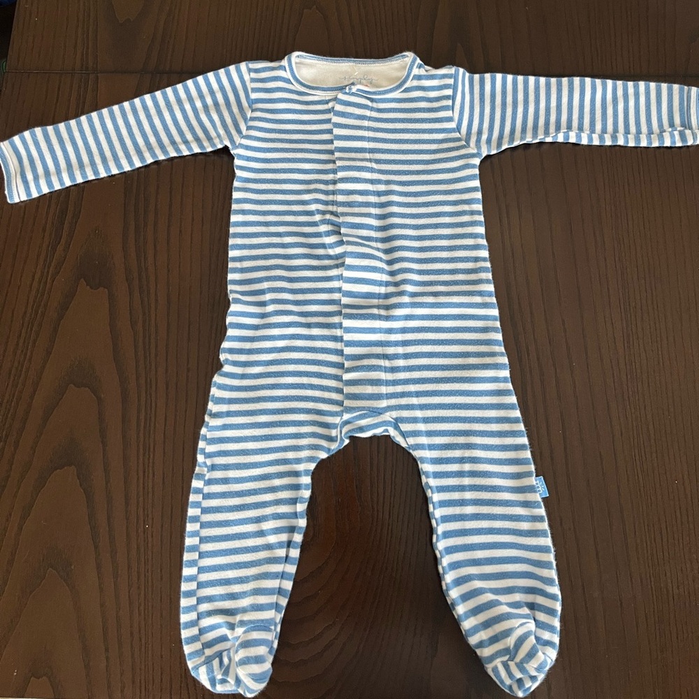 Magnetic Me Blue and White Striped Onesie 6-9M